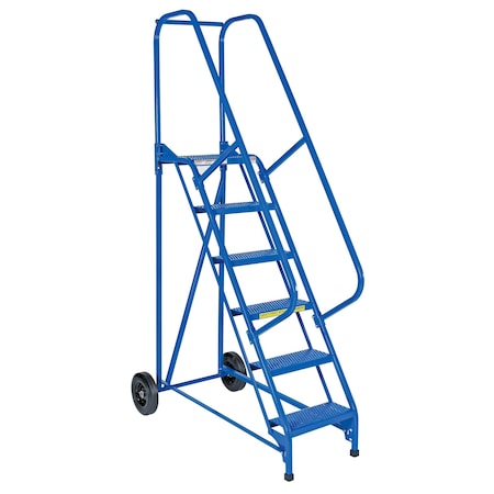 Vestil 90 H Steel Roll A Fold Ladder, 58 deg., Perf, 6 Step, 6 Steps LAD-RAF-6-P